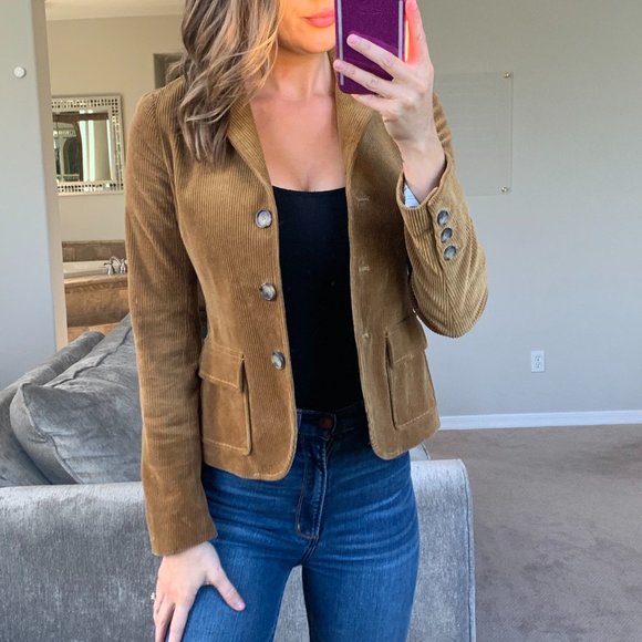 Theory Jackets & Blazers - Theory Brown Corduroy Pocket Button Blazer Jacket